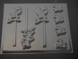 308sp Silly Dog Chocolate or Hard Candy Lollipop Mold